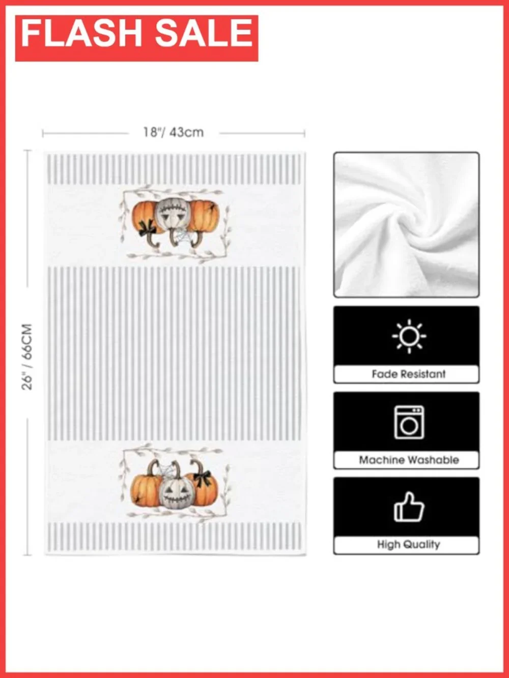 Halloween Kitchen Towels Set of 2 18x26 Inch Absorbent Polyester Dish Towels